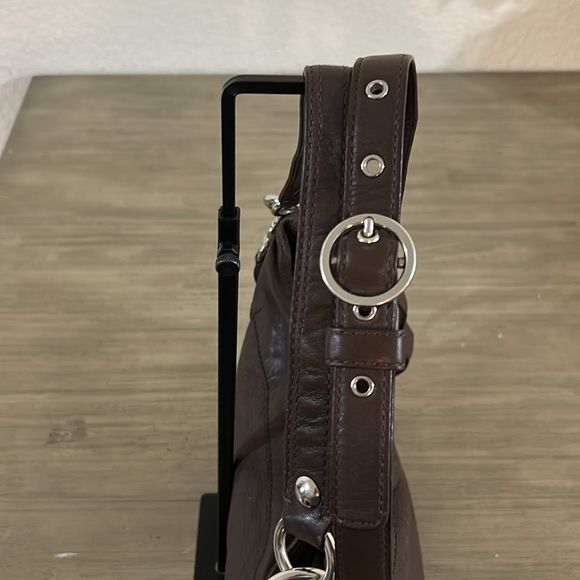 Coach Large Zoe Hobo F14707 Brown/ Silver Leather Shoulder Bag - Picture 4 of 10